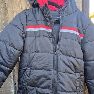 Kids Black and Red Puffer Jacket
